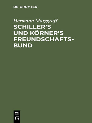 cover image of Schiller's und Körner's Freundschaftsbund